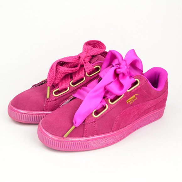 Puma Suede Velvet Rope Women's Size 6.5 Fuchsia Lace Up Casual Sneakers - Picture 7 of 10